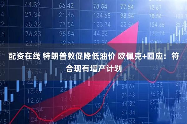 配资在线 特朗普敦促降低油价 欧佩克+回应：符合现有增产计划